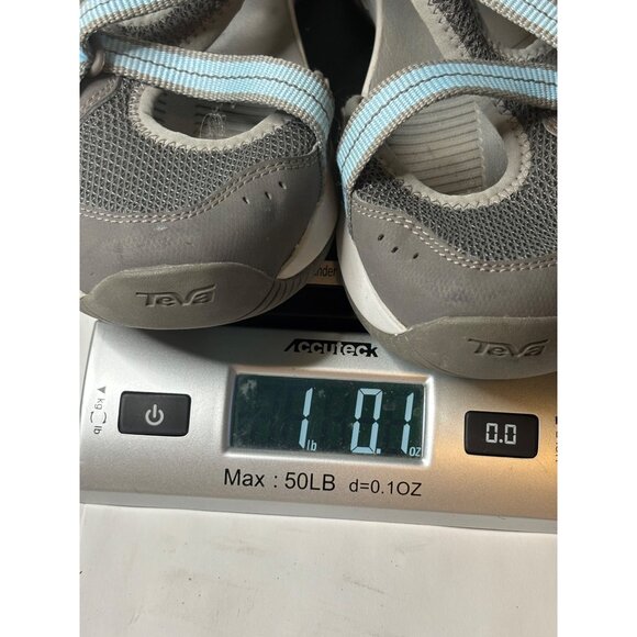 Teva Grey Blue Casual Sandals Size 9 ShockPad Comfort Adjustable Straps Open Toe - Picture 10 of 10